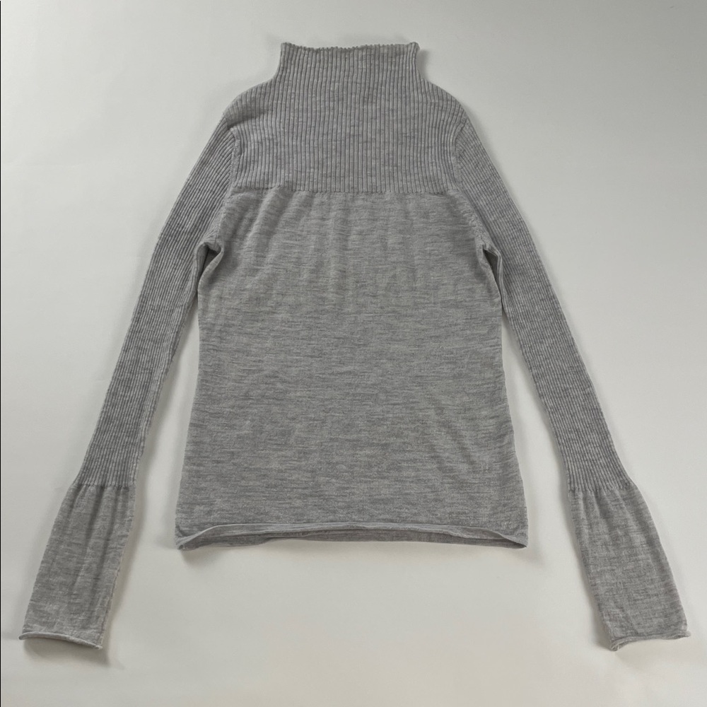 Le Kasha Grey Mock Neck Cashmere Sweater. Size S.